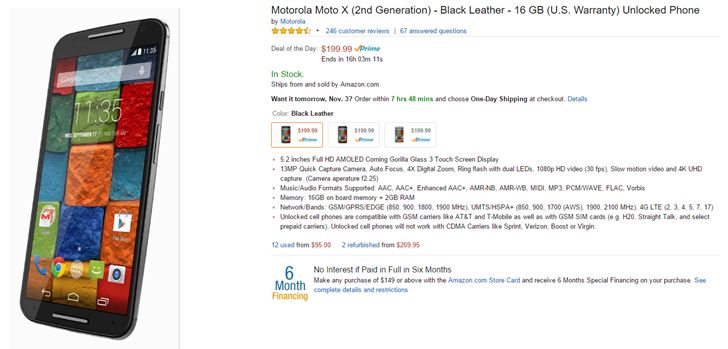 Fotografía - [Offre Alerte] GSM Unlocked Moto X 2014 Disponible Pour 200 $ sur Amazon Aujourd'hui Seuls les - Versions en plastique, le cuir et bambou sur Vente